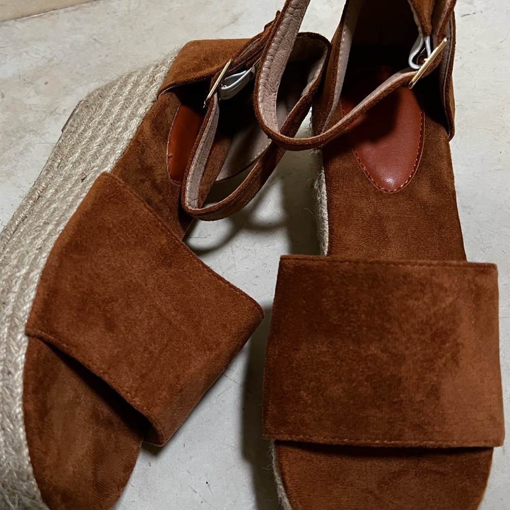 Brown wedge sandal